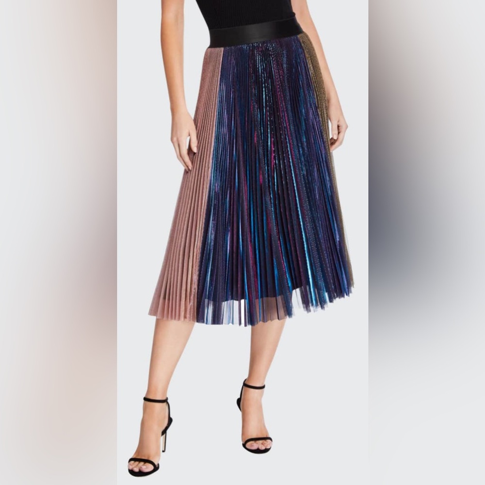 NEW w/o tags Rachel Comey Romana Pleated  Shimmering Metallic Skirt Large L